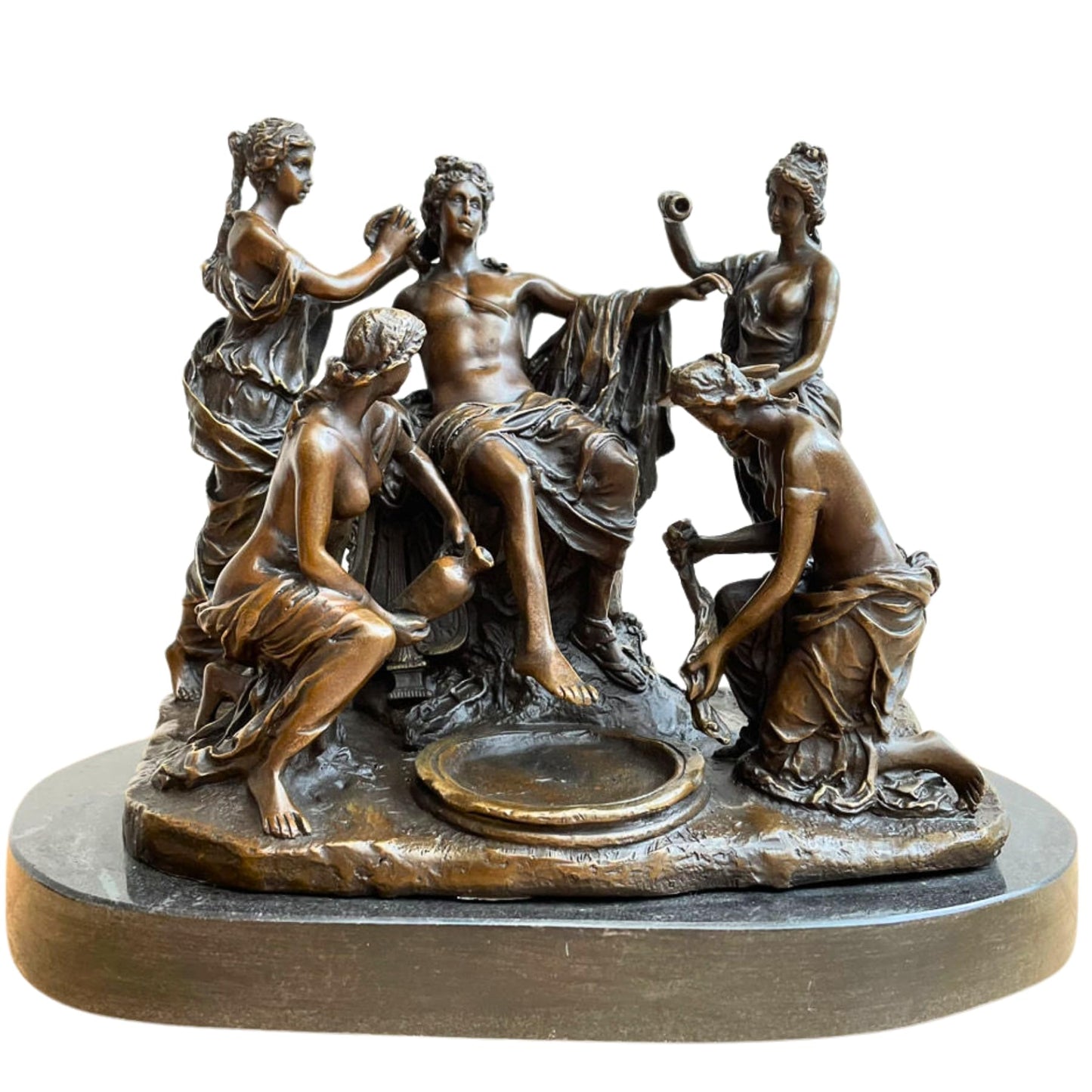 Dionysus and Maenads & Bacchus and His Followers Bronze Sculpture - 11.4" Classical Greek Mythology Figurine Bronze Art Statue , Home and Office Decor, Ideal Collectible and Gift
