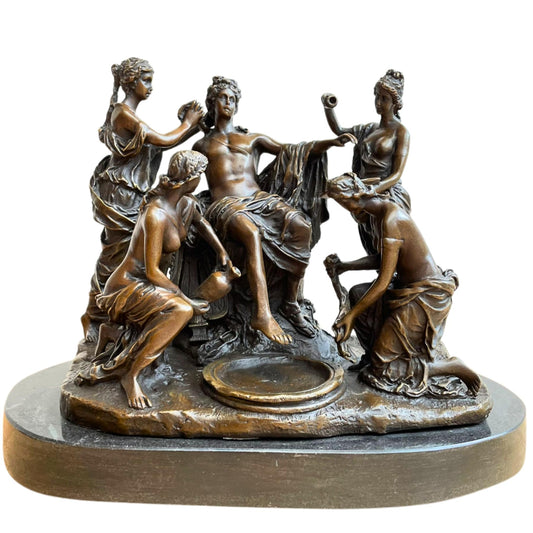 Dionysus and Maenads & Bacchus and His Followers Bronze Sculpture - 11.4" Classical Greek Mythology Figurine Bronze Art Statue , Home and Office Decor, Ideal Collectible and Gift