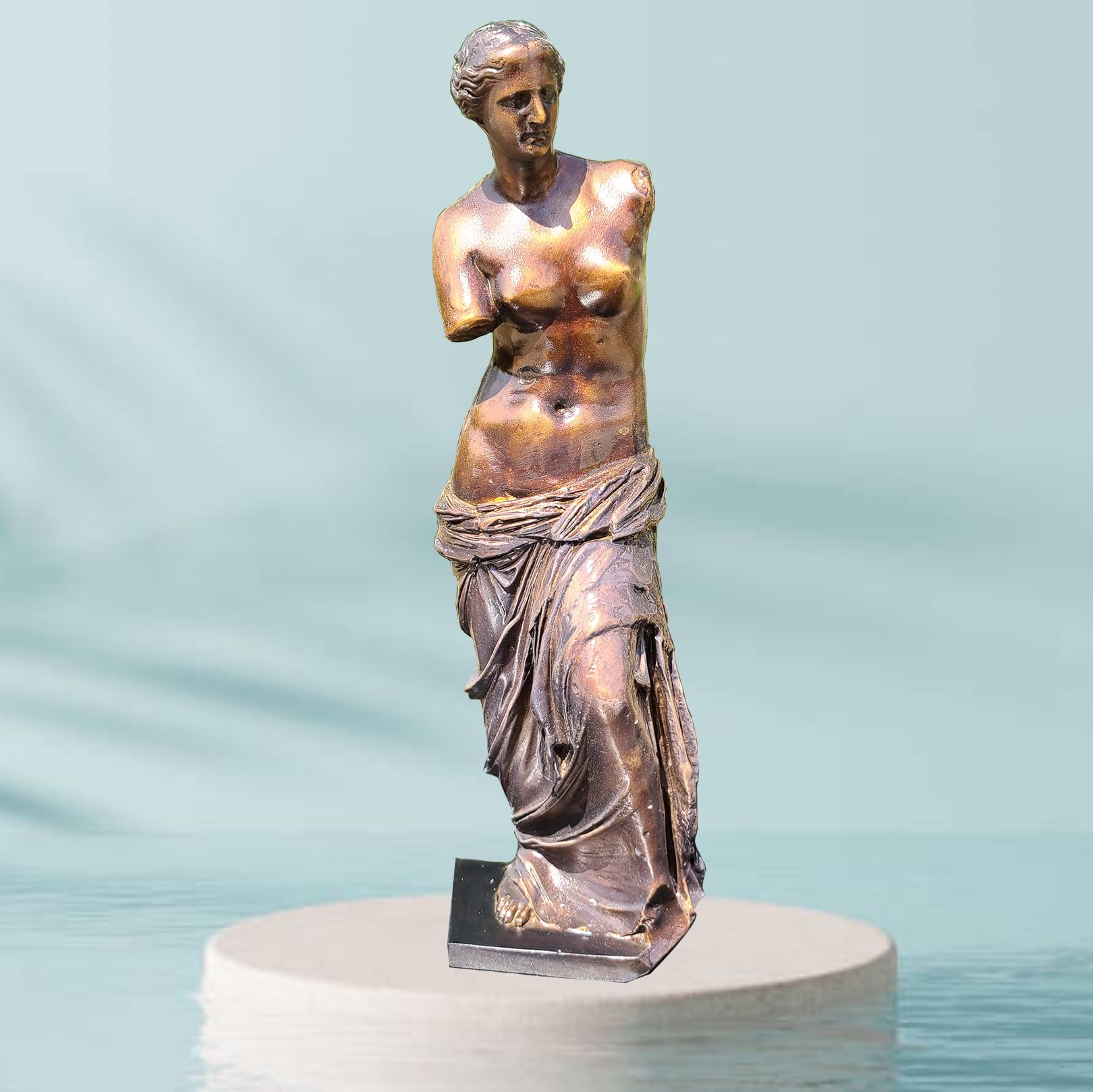 11.4" Bronze Venus de Milo Sculpture,Greek Goddess Aphrodite Figurines Bronze Statue and Sculpture for Home Office Decor and Precious Gift (Bronze)