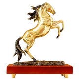 Luxury Rearing Horse Bronze Sculpture Collection – Handcrafted Stallion Statue with Premium Wood Base – Available in Azure Blue, Pearl White, & Radiant Gold – Exclusive Equestrian Art for Executive Decor & Elite Gifting