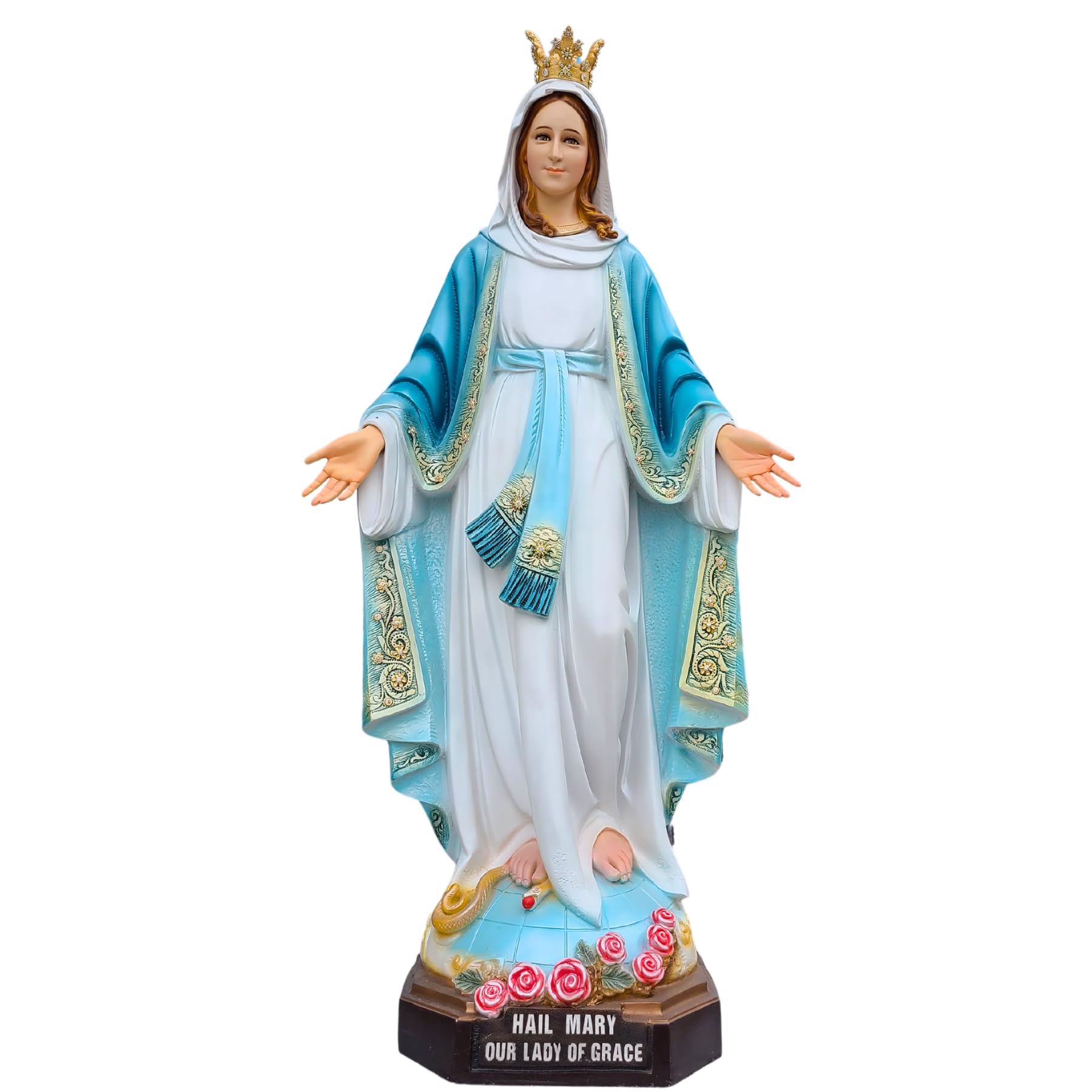Premium Holy Family & Blessed Mother Statues - Large Handcrafted Resin Fiberglass Religious Sculptures - Life-Size Catholic Figurines for Church, Sanctuary, & Home Decor - Durable FRP Christian Art