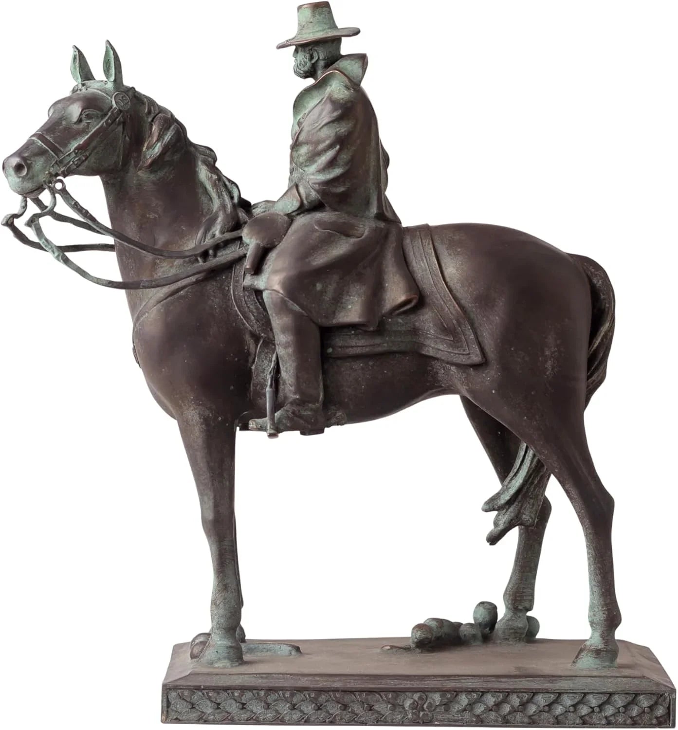 Ulysses S. Grant Equestrian Statue – Bronze Replica of Civil War General on Horseback, Lost-Wax Cast, 12.2" Tall Collectible Military Art, Office Desk Decor