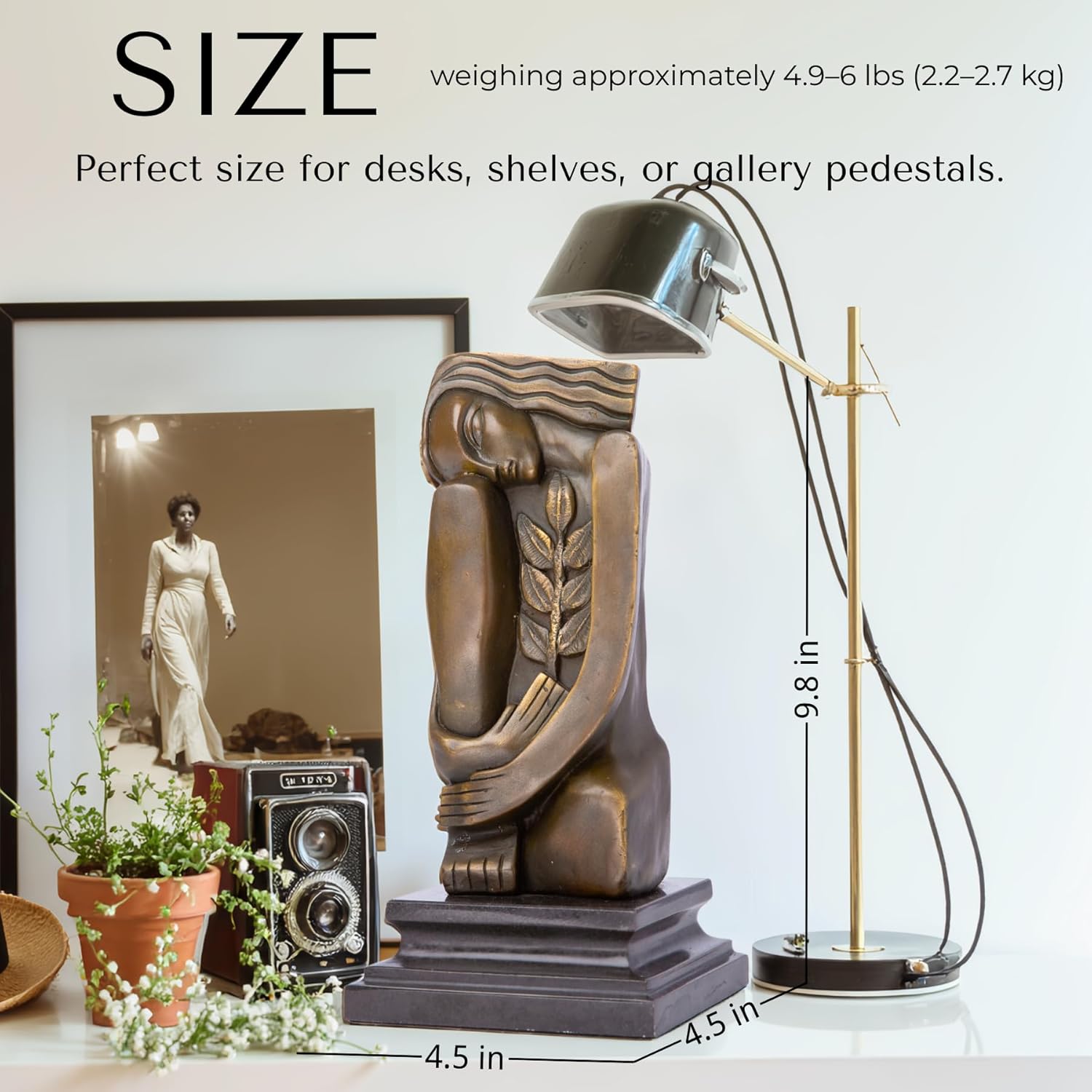 9.8'' Salvador Dalí Signed Bronze Sculpture – Surrealist Woman Figurine on Marble Base, Limited Edition Collectible Art for Gift, Home Office Decor, Museum & Gallery Display