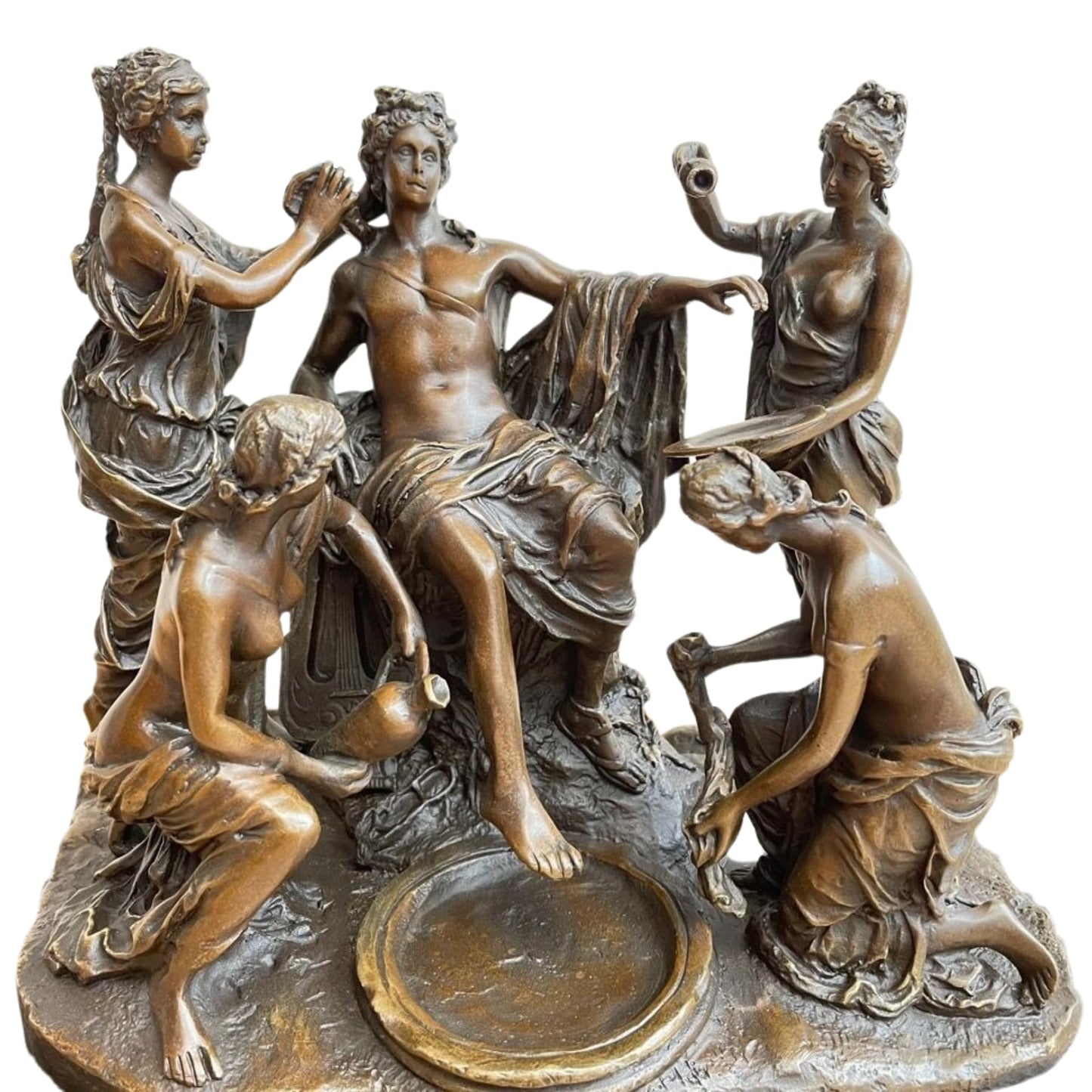 Dionysus and Maenads & Bacchus and His Followers Bronze Sculpture - 11.4" Classical Greek Mythology Figurine Bronze Art Statue , Home and Office Decor, Ideal Collectible and Gift