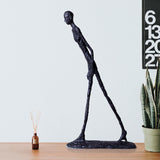 Statue en bronze L'Homme qui marche de Giacometti – Sculpture Art Déco fabriquée à la main, décoration moderne exclusive de qualité musée pour bureau et maison, cadeau unique pour collectionneurs