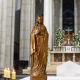 Blessed Virgin Mary Bronze Statues - Handcrafted Lost-Wax Casting Religious Sculptures - Catholic Madonna & Our Lady Figurines - Premium Sacred Art Gifts for Home Altars & Chapels