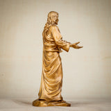 12.2''/31cm Gold Bronze Jesus Statue, Brass Religious The Lord SaviorSon of God Sacred Christian Figurine Sculptures Art for Home Office Decor Gift.