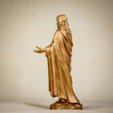 12.2''/31cm Gold Bronze Jesus Statue, Brass Religious The Lord SaviorSon of God Sacred Christian Figurine Sculptures Art for Home Office Decor Gift.