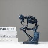 Bronze Skeleton Thinker Statues Sculptures Home Decor-A Masterful Work of Art