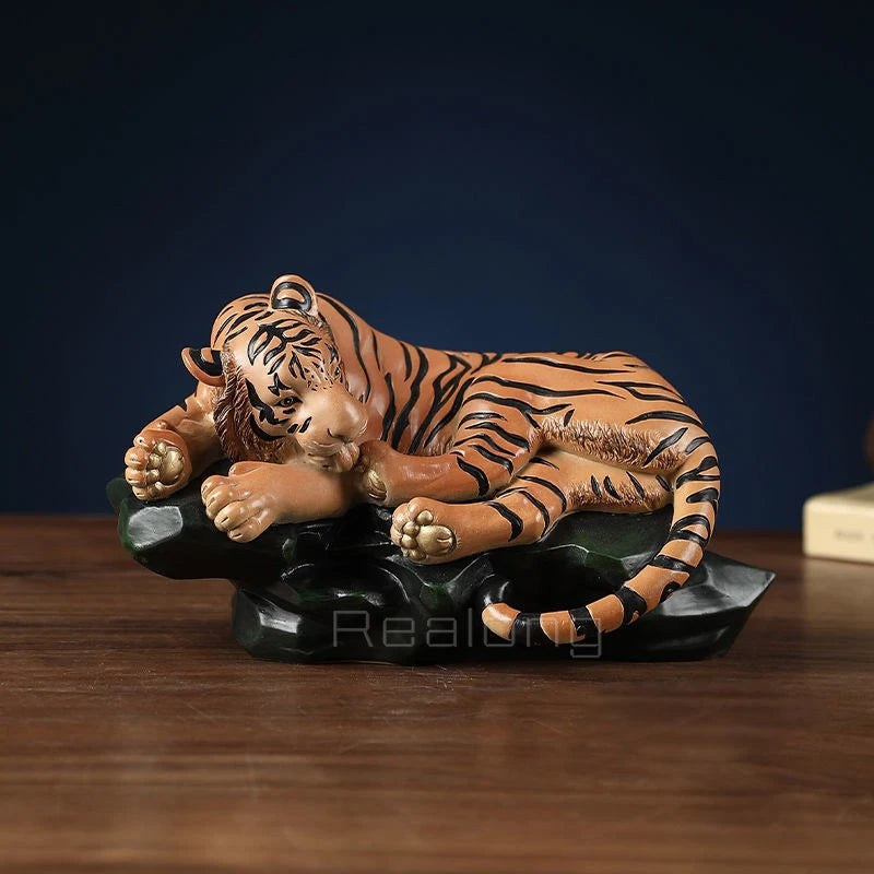 Tiger Bronze Sculpture Bronze Tiger Statue Bronze Animal Figurine Antique Crafts For Home Decoration Ornament Gifts