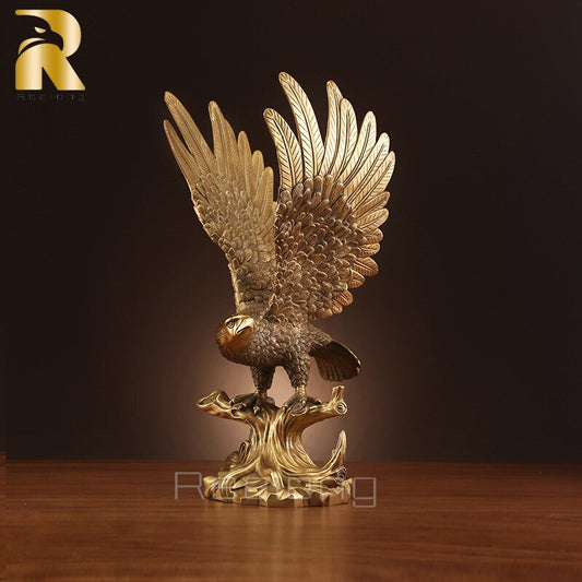Bronze Eagle Statue Large Bronze Eagle Sculpture Casting Bronze Animals Art Figurine For Home Garden Decoration Ornament Gifts