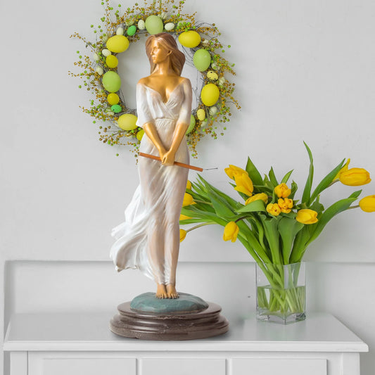 42cm Famous Luo Li Rong Bronze Sculpture Beautiful Luo Li Rong Pretty Lady Bronze Statue Home Art Decoration Collection  Gifts