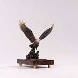 Bronze Eagle Sculpture Winged Bald Eagle Bronze Statue Bronze Casting Flying Eagle Handcrafts Home Office Decor Ornament Gifts