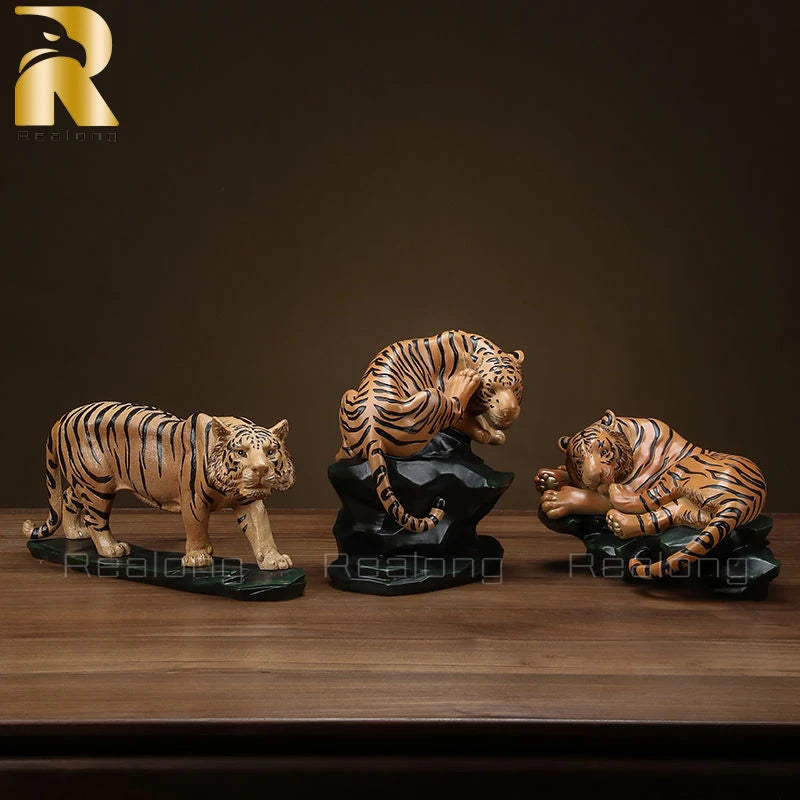 Tiger Bronze Sculpture Bronze Tiger Statue Bronze Animal Figurine Antique Crafts For Home Decoration Ornament Gifts