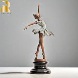 Graceful Bronze Ballet Dancer Sculpture Ballerina Dance Bronze Statue Ballet Dancing Girl Figures For Home Art Decor Gifts