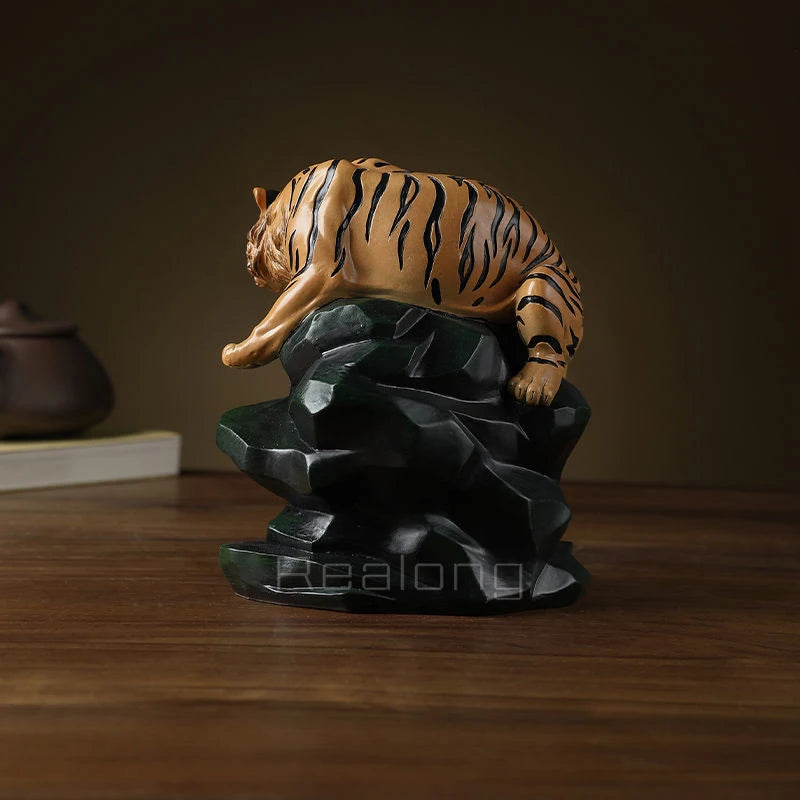 Tiger Bronze Sculpture Bronze Tiger Statue Bronze Animal Figurine Antique Crafts For Home Decoration Ornament Gifts