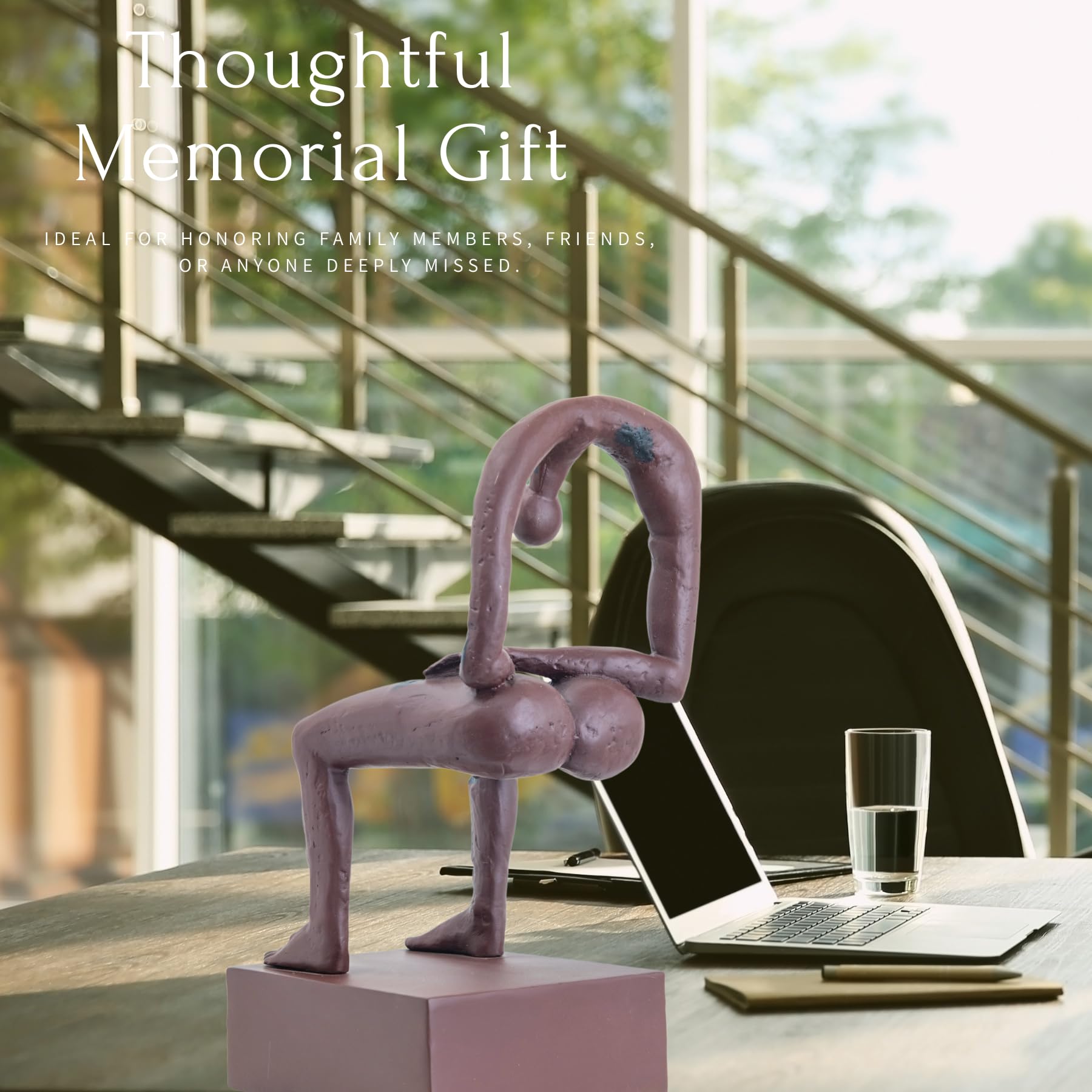Albert György melancholy man bronze sculpture comfort through art plants interior display