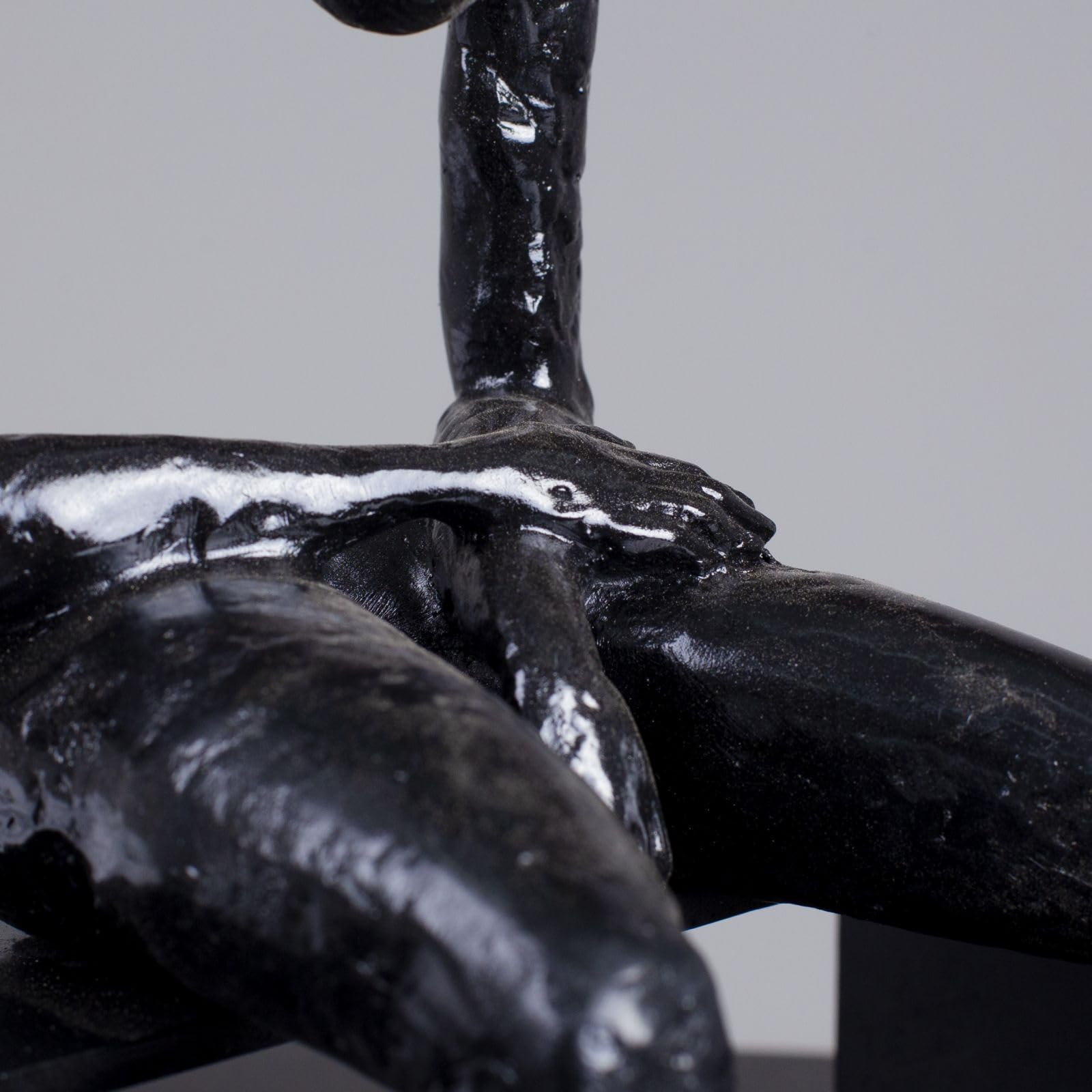 Albert György melancholy man bronze sculpture head and hollow chest detail close up