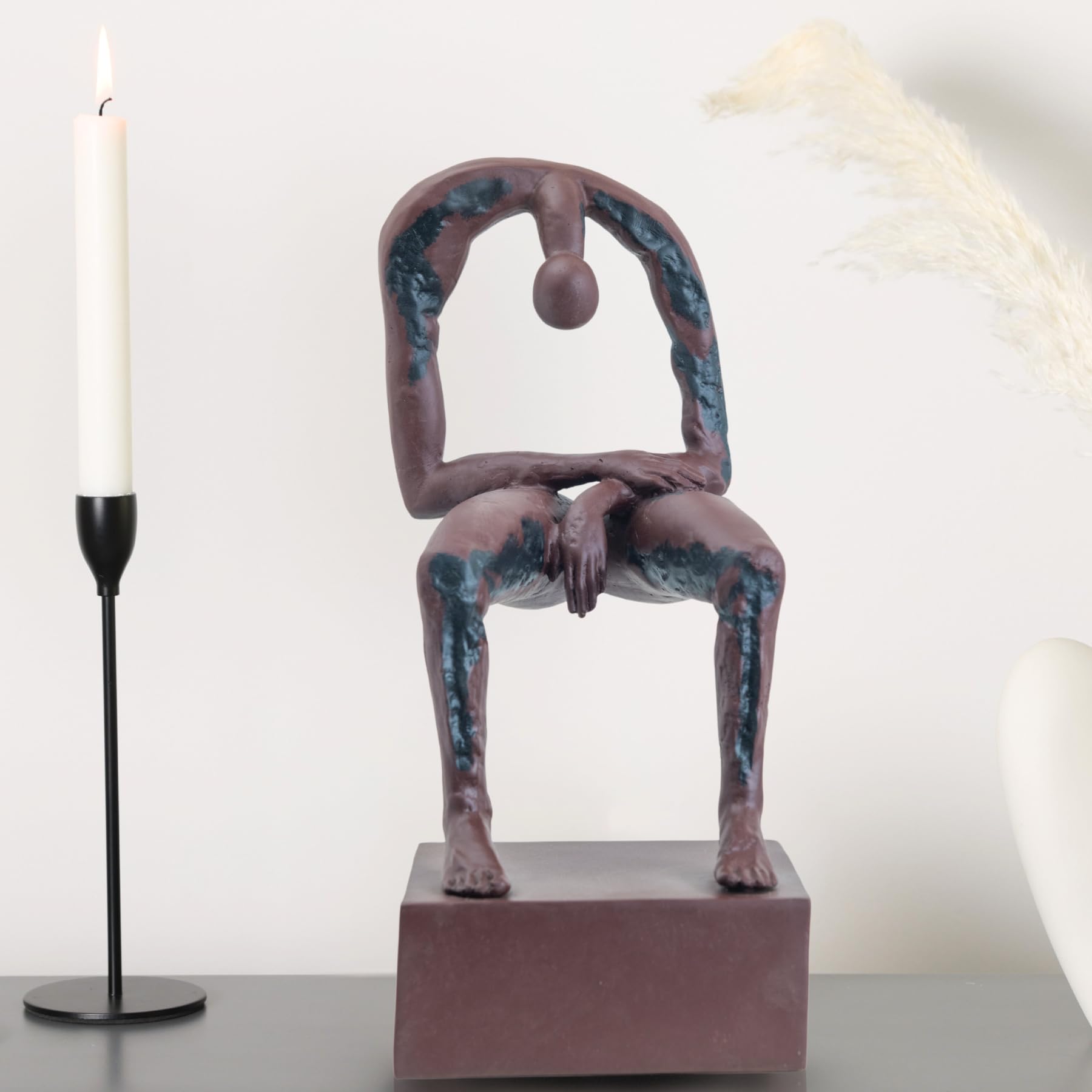 Albert György melancholy remembrance bronze sculpture living room sofa display