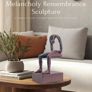 Albert György melancholy man bronze sculpture thoughtful memorial gift staircase display