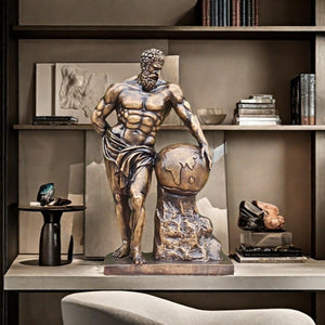 Atlas bronze sculpture antique bronze back view muscular detail