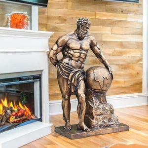 Atlas bronze sculpture antique bronze bookshelf office display