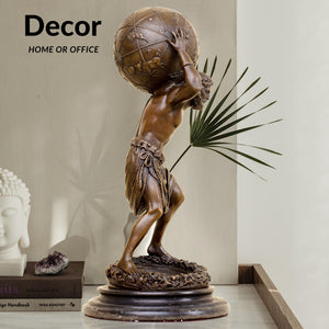 Atlas bronze sculpture antique bronze decor marble base luxury interior display