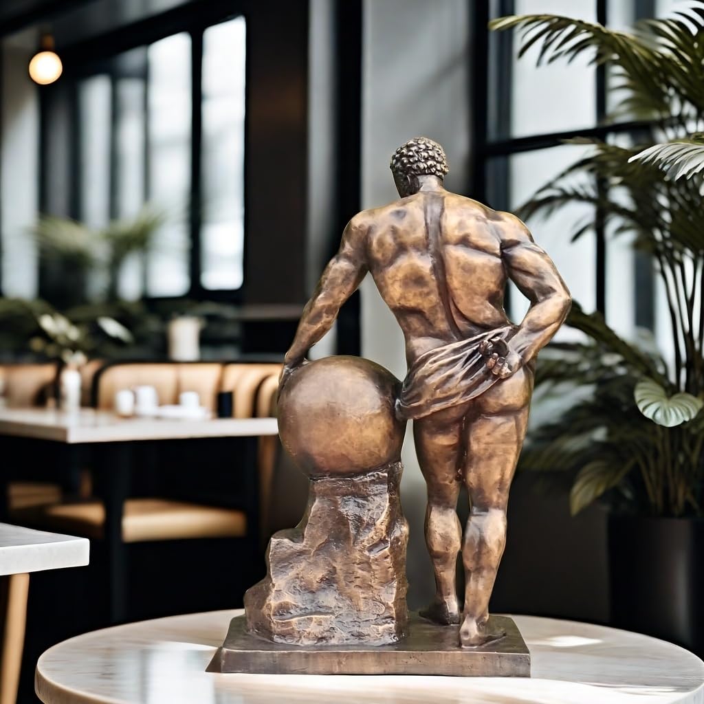 Atlas bronze sculpture antique bronze living room plants display