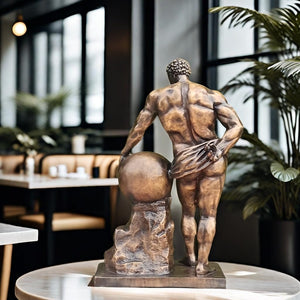 Atlas bronze sculpture antique bronze living room plants display