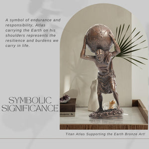 Atlas bronze sculpture gifting perfect decor display marble surface interior