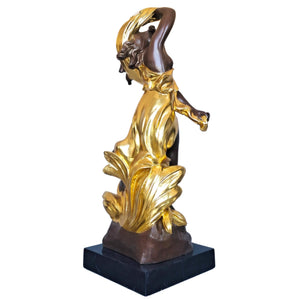 Auguste Moreau bronze mother baby angel sculpture back view full body detail
