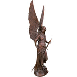 31.5-inch Bellona winged goddess bronze sculpture classic bronze patina, full front view