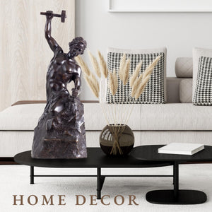 Bobbie Carlyle Self-Made Man bronze sculpture as elegant home décor in modern living room