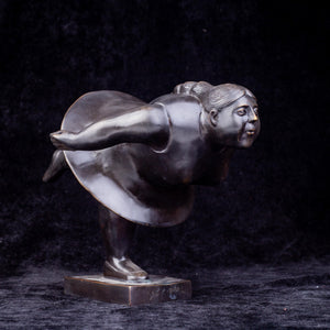 Botero bronze ballerina sculpture overhead angle showing curved body