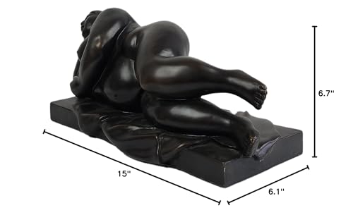 Botero bronze reclining woman statue with size dimensions reference