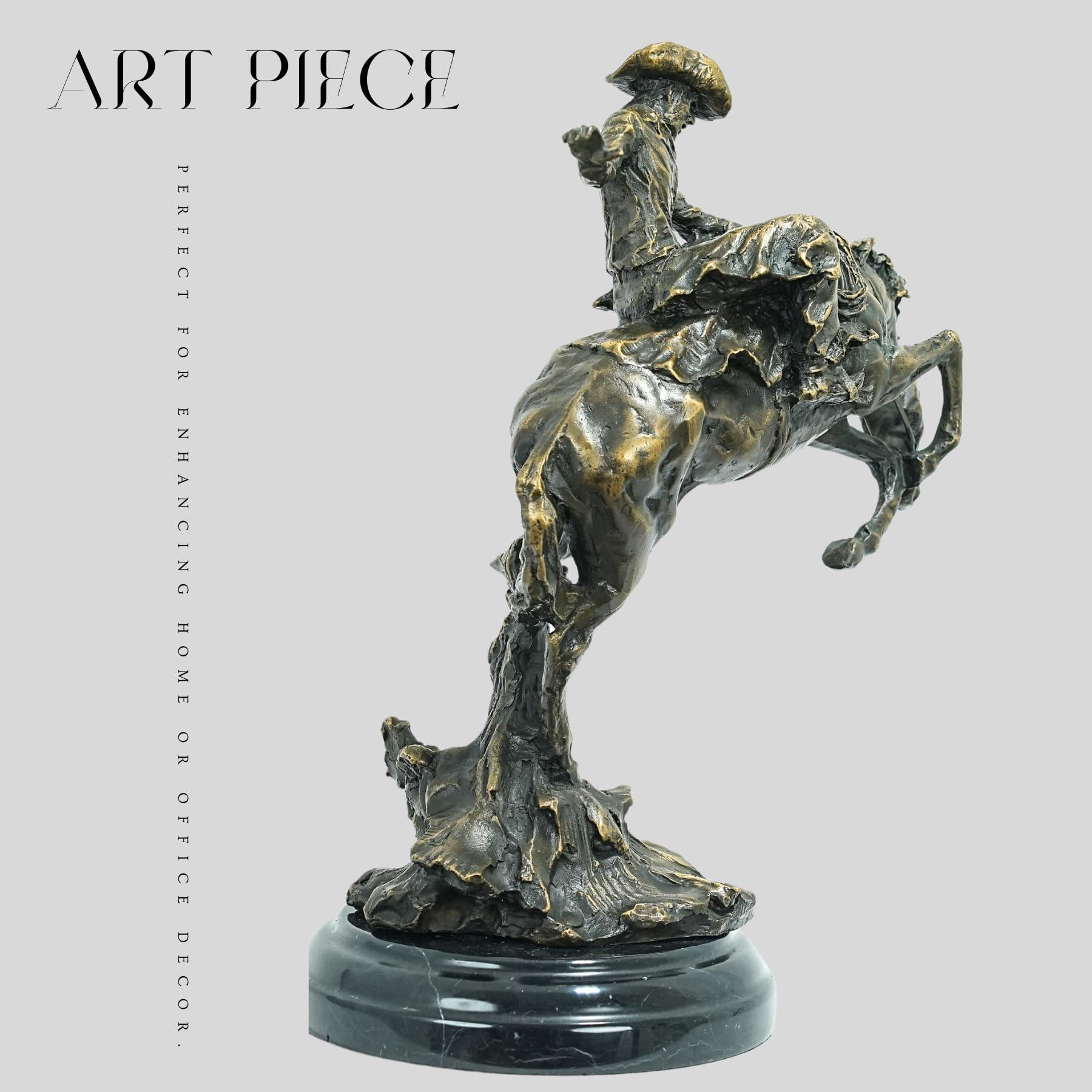 Action pose of the bucking Bronco Buster with circular pedestal.