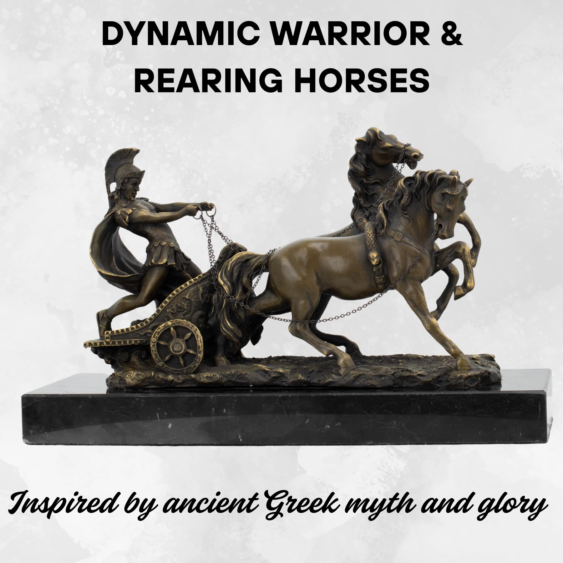 Bronze chariot sculpture exquisite hand finished detail close up every piece crafted by hand
