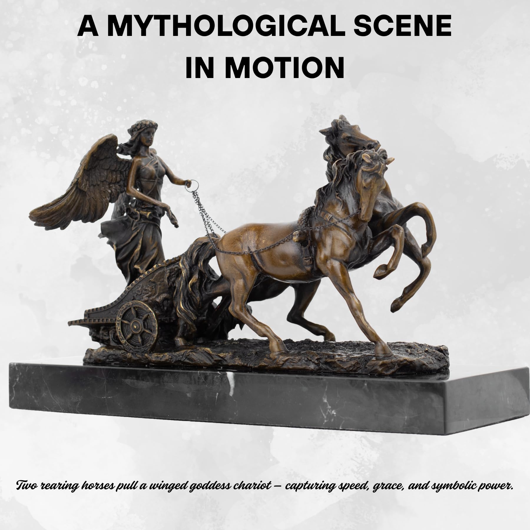 Bronze winged victory chariot sculpture masterful lost wax craftsmanship detail