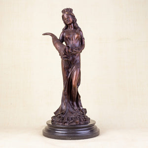 25.2 inch bronze Goddess of Wealth Fortuna classic bronze finish full view