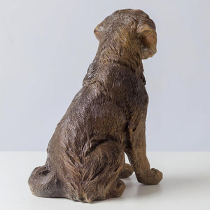 Premium Solid Bronze Golden Retriever Statue - 11" Handcrafted Lost-Wax Casting - Life-like Seated Golden Retriever Sculpture - Heavyweight 12lbs Pure Bronze Art - High-End Gift for Dog Lovers - Bronze - Detail View 7