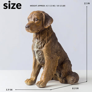 Premium Solid Bronze Golden Retriever Statue - 11" Handcrafted Lost-Wax Casting - Life-like Seated Golden Retriever Sculpture - Heavyweight 12lbs Pure Bronze Art - High-End Gift for Dog Lovers - Bronze - Detail View 2