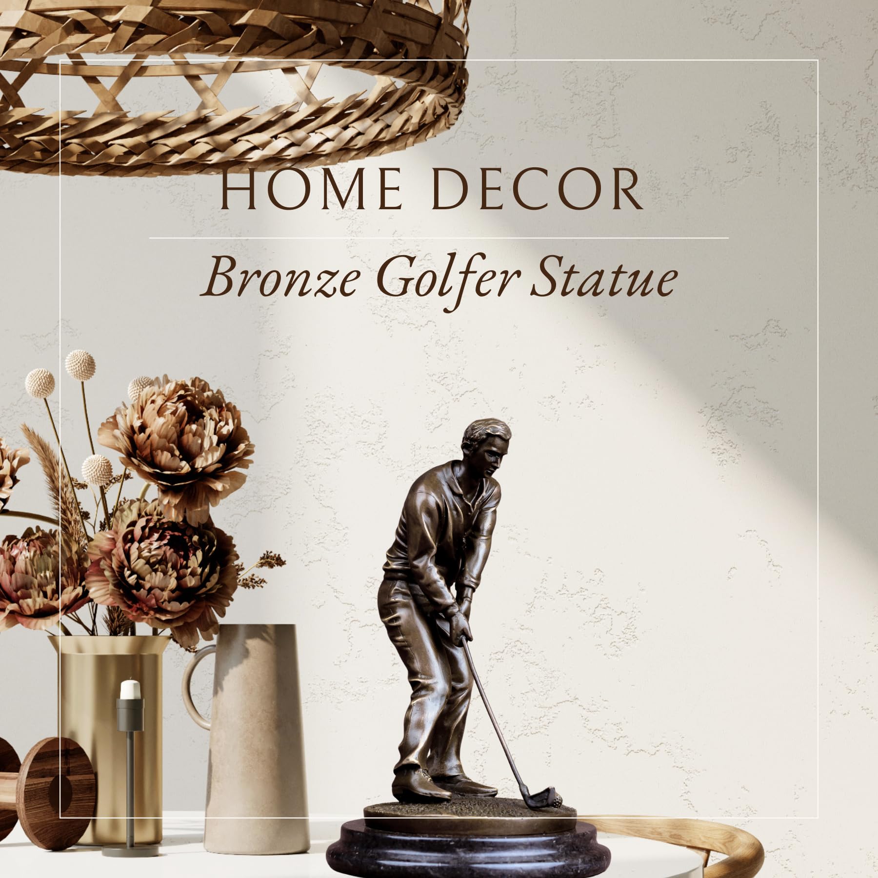 Bronze golfer statue gifts for golf lovers search display desktop reference