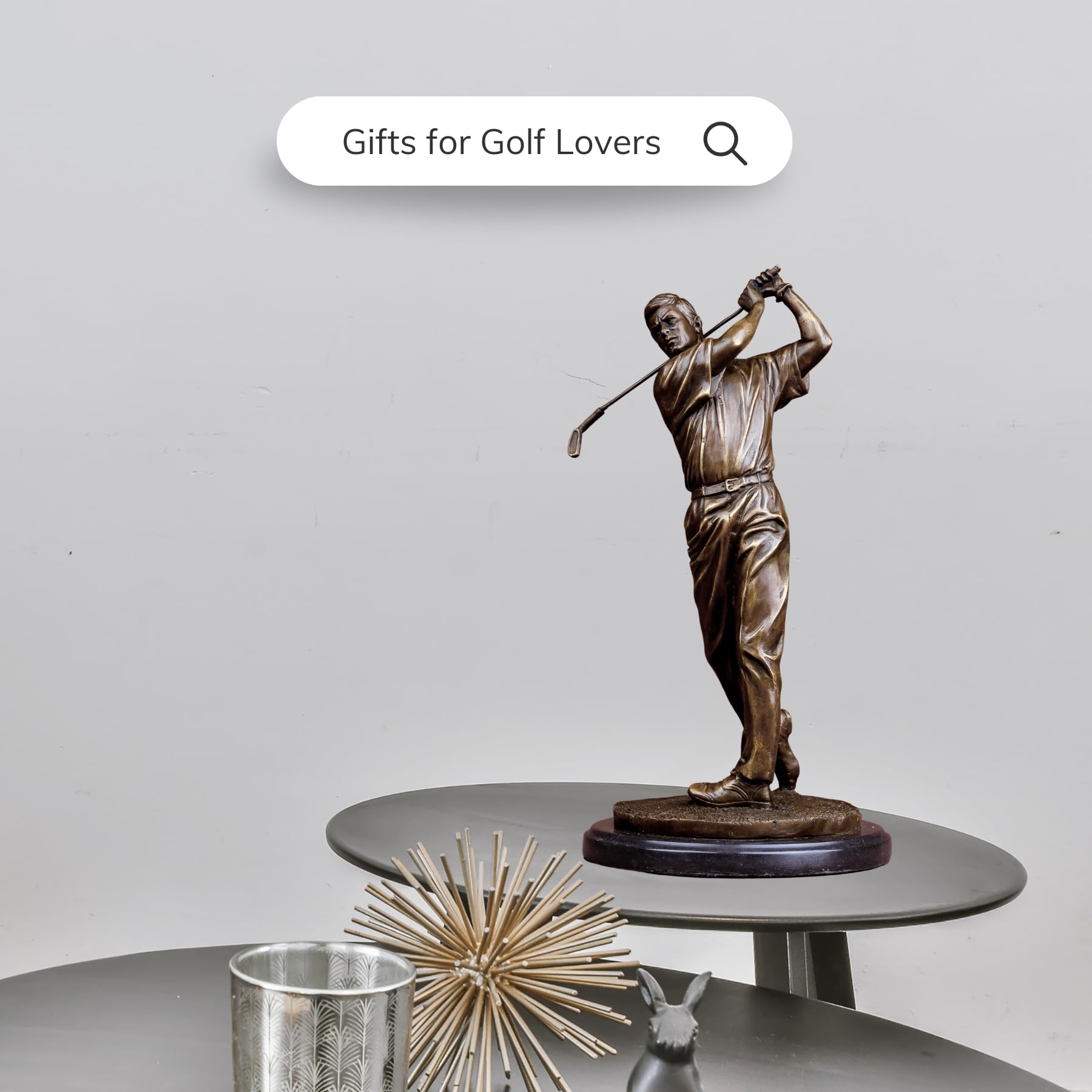 Bronze golfer statue gifts for golf lovers search putting pose display