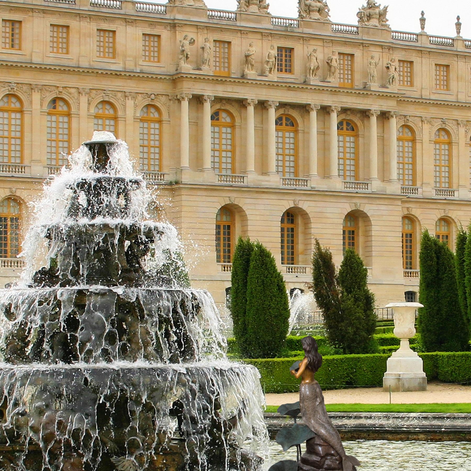 Bronze mermaid garden sculpture Versailles style grand fountain estate display