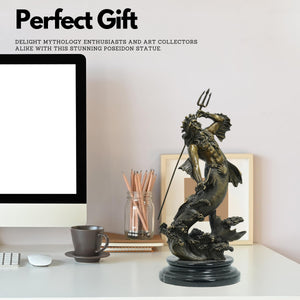 Bronze Poseidon sculpture perfect gift white presentation box packaging display