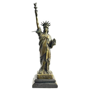 12.6-inch bronze Statue of Liberty New York Heritage Edition lost-wax cast on marble base, front view