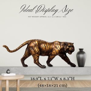 Bronze tiger statue ideal display size chart 18.9 inch dimensions weight reference