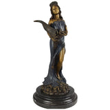 Bronze Tyche Fortuna goddess wealth statue front view white background full body