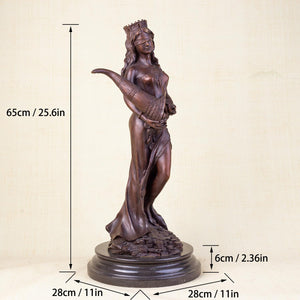 Bronze Tyche Fortuna goddess wealth statue size chart 25.1 inch dimensions reference