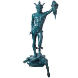 Cellini Perseus Medusa bronze sculpture 39.4-inch blue verdigris in luxury living room setting